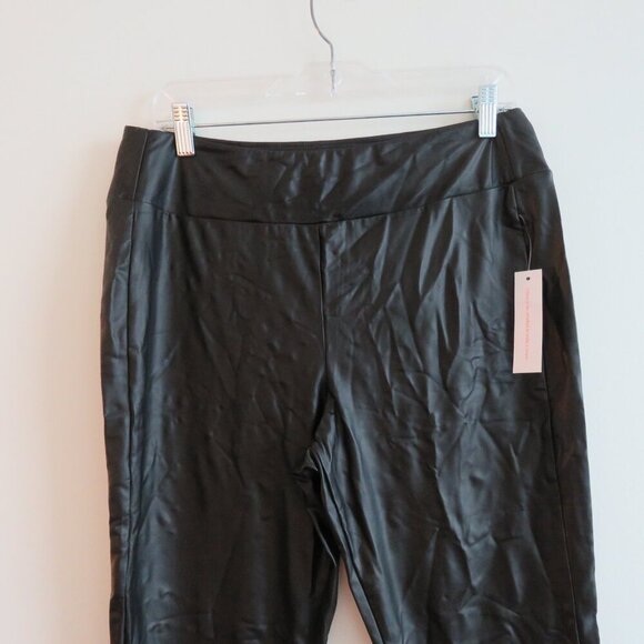 MODCLOTH Keen on Sheen Faux Vegan Leather Leggings in Black Goth - Size L NWT - Picture 4 of 14